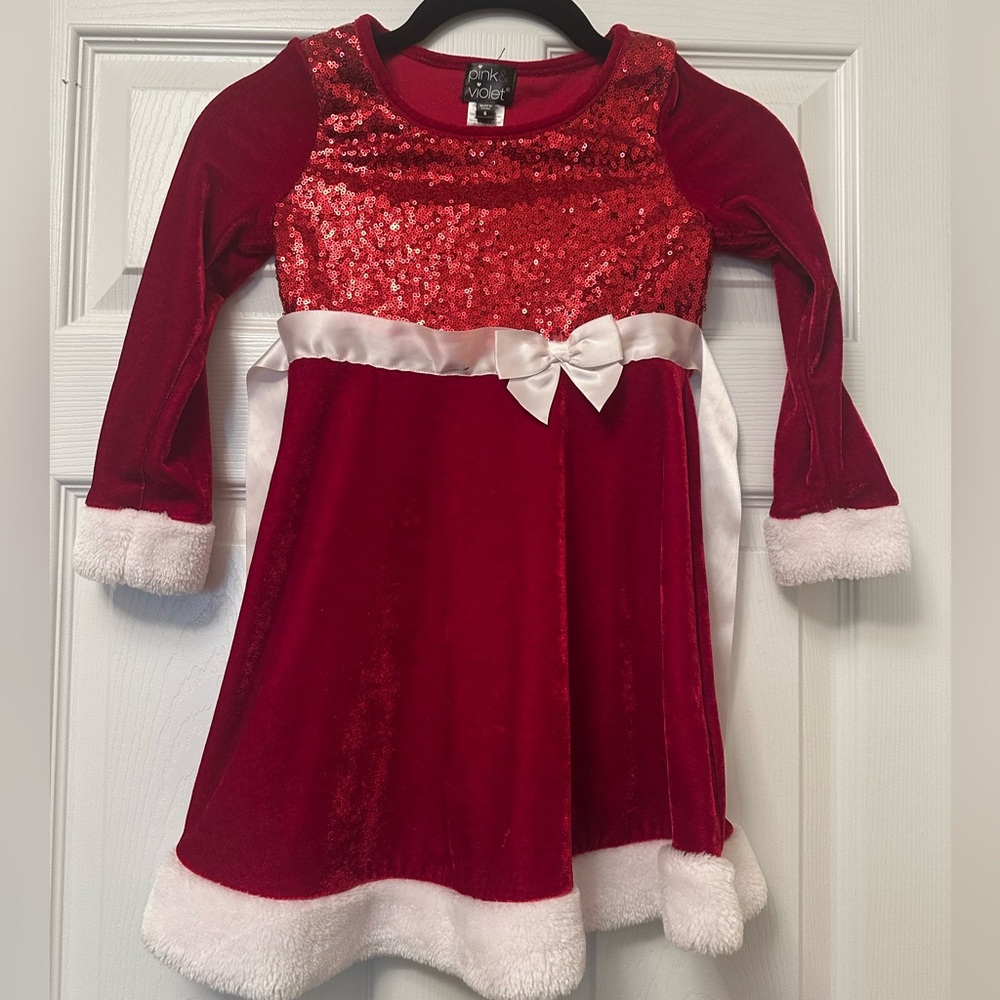 Pink & Violet Girls Christmas Holiday Sequin Dress size 6